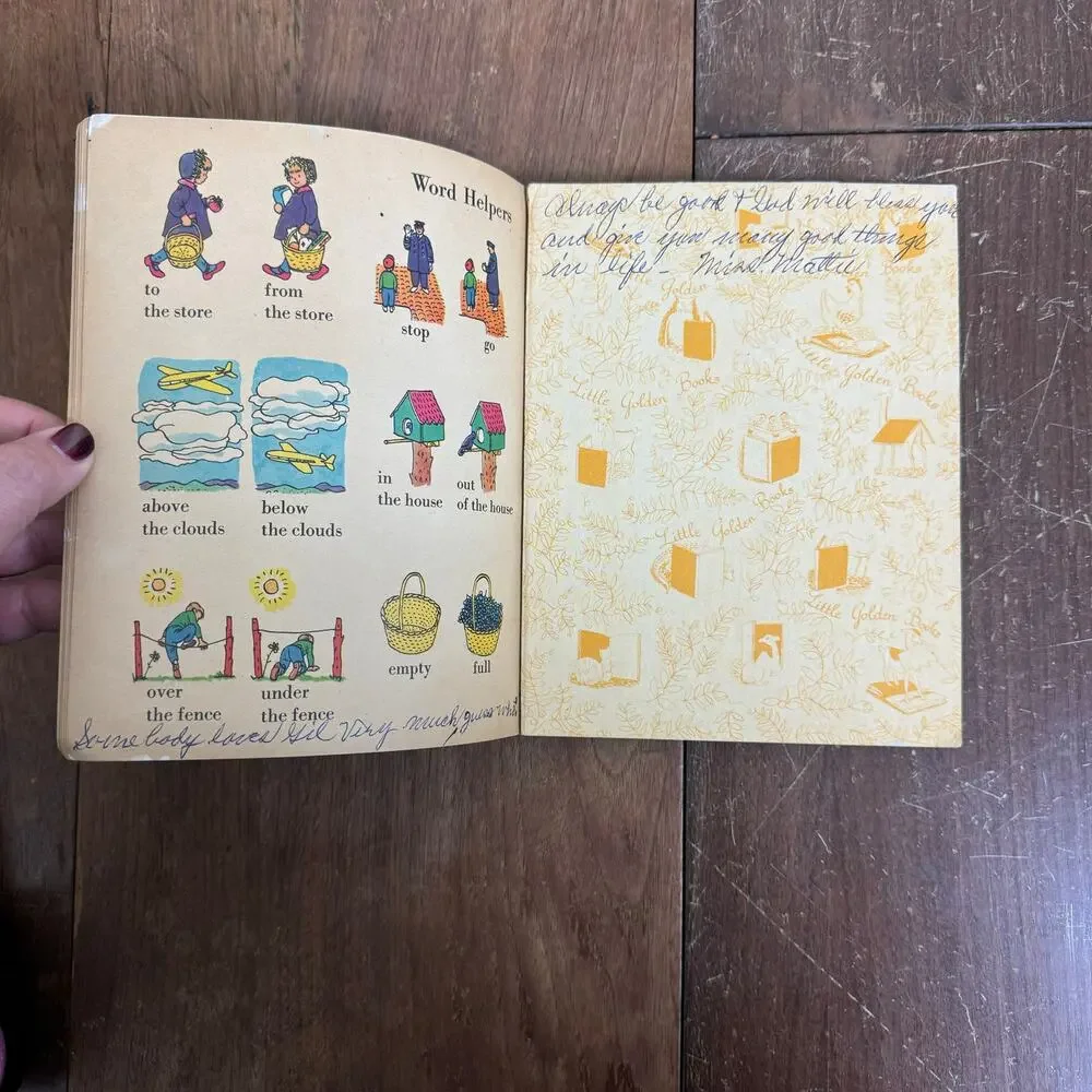 1950s Simon & Schuster Little Golden Activity Book Words Vintage Children's Book